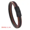 Nuevo Pulsera de Cuero para Hombre de Gran Venta Retro Cuerda de Cuero Trenzada Pulsera con Hebilla Magnética Suministro en Vivo para Comercio Electrónico