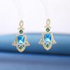 Pendientes de plata S925 con diseño de lazo de amor, de estilo pequeño, de lujo y con combinación de circonitas amarillas, para mujer