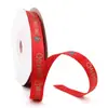 En stock cinta de Navidad de 1 cm impresa para envolver regalos de Navidad y decoración, cinta roja acanalada
