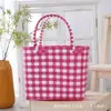 Bolso Tejido Colorido de Moda en Colores Macaron, Regalo para el Día del Niño, Bolso Tejido Dopamina para Estudiantes, Transfronterizo