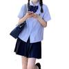 Camisa jk de manga média e curta uniforme bordado terno estilo universitário original cor branca de verão uniforme de aula de estudante uniforme escolar