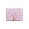Bolsa de Monedero Billetera de Cuero PU Simple del Sudeste Asiático con Lazo Suave y Ceroso Billetera Linda para Estudiantes Damas