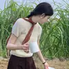 Caramelo Cacao ~ Bufanda Larga de Lunares Marrones para Mujer Nueva Bufanda Correa Fina para el Cuello Accesorios Cinta de Gasa Marrón