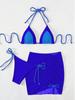 Traje de baño de comercio exterior europeo y americano Venta al por mayor transfronteriza Conjunto de bikini de tres piezas Traje de baño para mujer Bikini Moda europea y americana