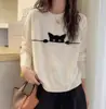 Suéter de Punto Jacquard con Gatitos Estilo Europeo 2025 Primavera y Otoño Nuevo Versátil Casual Adelgazante Juvenil Moderno para Mujer