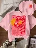 Camiseta Casual Cómoda de Manga Corta con Estampado de Café Helado y Sol, Talla Europea Transfronteriza, Camiseta Casual de Verano para Mujer