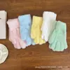 Guantes de punto de imitación de visón de 25 años, engrosados, de alta gama, color liso, sin dedos, para pantalla táctil, suaves y cerosos, para mujeres adultas