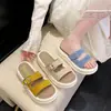 Sandalias de mujer tipo Birkenstock sin cierres para uso en exteriores, nuevas sandalias de mujer de suela gruesa para el verano 2026 para combinar con faldas, sandalias de playa