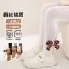 Nuevas medias de primavera y otoño color rocke patrón espiga de trigo estilo pastoral flores pequeñas lazo grande calcetines de bebé al por mayor