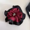 Flor de Cabello de Satén Plisado de Alta Calidad Anillo para el Cabello Texturizado Cuerda para el Cabello de Bola de Bajo Grado Lazo Grande Femenino