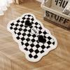 Alfombra de cachemira T-love alfombra de baño absorbente antideslizante alfombrilla de suelo blanco y negro baño baño felpa alfombrilla de suelo para dormitorio