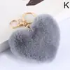Llavero de Bola de Peluche Arcoíris Llavero con Borla en Forma de Corazón Grande para Mujeres Colgante para Coche Bolso Joyería de Moda