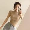 Coreano Primavera y Verano Nuevo Estilo Cuello Medio Alto Ajustado Cómodo Realzador de Busto Elegante Versátil Camiseta Básica sin Mangas para Mujer