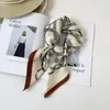Bufanda de Algodón Lino Seda Espiga de Moda y Versátil con Estampado de Cadena de Alta Gama, Bufanda Decorativa para Cuello, Bufanda para Mujer al por Mayor