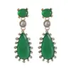 E15681 Pendientes Retro de Piedra de Gema Colorida en Forma de Gota de Agua para Mujer, Sensación de Alta Gama, Pendientes Largos con Pedrería, Estilo de Nicho, Joyería Transfronteriza