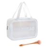 Bolsa de Higiene Pessoal Grande Capacidade em PVC Portátil para Viagem Semi-Transparente Fosca Impermeável Bolsa de Armazenamento de Higiene Pessoal Bolsa de Cosméticos para Mulheres