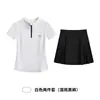 Traje de Verano Deportivo de Manga Corta para Mujer, Falda de Tenis de Cintura Alta con Plumas, Conjunto de Dos Piezas, Camiseta Transpirable de Secado Rápido, Ropa para Correr y Fitness