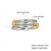 [Acero y Titanio de Cuerpo Completo] Anillos Europeos y Americanos Apilados Lisos, Anillos Elegantes Entrelazados, Joyería de Acero Inoxidable que No se Desvanece