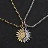 Collares de Moda Europeos y Americanos de Venta Caliente Transfronterizos, Asimétricos de Sol y Luna de Gama Alta para Hombres y Mujeres, Collares Sencillos Versátiles y Personalizados