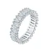 Anel de dedo fechado feminino em prata de lei S925, com uma fileira de diamantes, moda europeia e americana, estilo ins, de alta qualidade