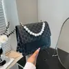 Bolsa Feminina Transfronteiriça Nicho Versátil Nova Bolsa de Mão com Contas Moda Sensação de Alto Padrão Estampada Animal Print Bolsa de Ombro Transversal