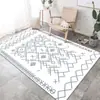 Alfombra Estilo Marroquí Estilo Crema Alfombra para Sala de Estar Sofá Mesa de Café Ins Simple Dormitorio Mesita de Noche Hogar Alfombra de Cachemira
