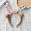Faixa de Cabelo Fofa para Lavar o Rosto para Mulheres 2024 Nova Headwear de Desenho Animado Faixa de Cabelo Faixa de Cabelo Grampo de Cabelo de Pelúcia Presente Venda por Atacado