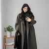 Casaco de lã feminino para outono e inverno 2026, novo estilo coreano, de alta qualidade, comprimento médio, estilo Hepburn para baixinhas