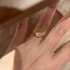 Anillo de Herradura Inspirado en el Diseño para Mujer, Anillo de Diamantes de Estilo Nicho, Anillo Minimalista de Lujo Fresco y Brillante con Forma de Gota de Agua