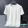 Camiseta Deportiva de Verano para Hombre de Manga Corta, Holgada, para Correr y Fitness, Hecha de Seda de Hielo, Talla Grande, Secado Rápido, Transpirable, Absorbente de Sudor