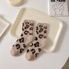 Calcetines de Coral con Estampado de Leopardo Calcetines de Alfombra Personalizados Forrados de Polar Calcetines Gruesos de Invierno para el Suelo Calcetines de Felpa para Dormir Medio Terciopelo