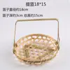 Cesta de produtos trançados de bambu artesanal produtos trançados de bambu decoração criativa casa pá de lixo bandeja pequena placa de bambu para casa redonda