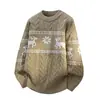 Suéter de punto con cuello redondo para hombre, abrigo, ropa interior térmica con estampado de reno jacquard, temporada de otoño e invierno, Amazon transfronterizo, Navidad