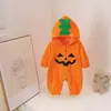 Body de Duende Calabaza para Bebés Niños y Niñas, Mameluco de Manga Larga con Capucha de Otoño, Disfraz de Halloween, Ropa Divertida