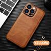 Capa de Couro Cor Sólida Case para iPhone16promax Case para Celular Apple 15 Cobertura Total Lente 14 Resistente a Quedas 13 Capa Protetora 12