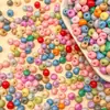 Grânulos de Vidro Colorido 4mm Creme Milho Miúdo Artesanal DIY Pulseira Acessórios de Joias Materiais Grânulos Soltos Grânulos Espaçadores Atacado