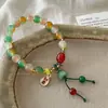 Pulsera de Vidrio de Diseño Nicho Ins Xiaohongshu Estilo Nacional para Amigas para Sostener Cosas Pulsera Versátil Pulsera de Gama Alta para Mujeres