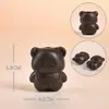 Acessórios de urso e gato de desenho animado em madeira de pêssego e sândalo, componentes DIY, pequenos ornamentos de madeira, pingentes e itens decorativos