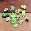 10 Piezas/Paquete, 8 Colores Mezclados Aleatoriamente, Accesorios de Resina para Manualidades, Animales de Dibujos Animados, Frutas, Flores, Donas, Adornos para Colgantes