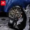 Reloj Marca Opk con Correa de Cuero, Reloj Multifuncional para Hombre con Calendario Simple, Reloj de Cuarzo Impermeable Luminoso, Reloj para Hombre al por Mayor