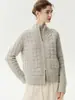 Colección Otoño 2026: Chaqueta de Cachemira Estilo Retro Old Money con Cuello Alto, Color Sólido, Versátil Capa Base de Punto para el Día a Día