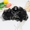 Moda Coreana Elegante Presilha de Garra Flor de Renda Brilhante Strass de Alto Grau Clipe Tubarão Traseiro Acessórios de Cabelo