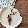 Novo Colar de Borboleta Estilo Étnico Chinês para Mulheres, Corrente de Suéter Boêmia Retrô Zen, Colar de Corrente com Design de Nicho