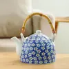 Bule de Chá Estilo Japonês com Alça, Conjunto de Chá Cerâmico de Grande Capacidade, Bule para Infusão de Chá com Filtro, Adequado para Restaurante, Pousada e Uso Doméstico