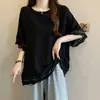 Camiseta Patchwork 2026 Top de Renda Manga Curta Casual Caimento Solto para Mulheres Plus Size, Texturizado, Tamanho Extra Grande, Roupas Femininas Emagrecedoras e que Cobrem a Barriga