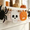 Suministro transfronterizo exclusivo: Banderines de fieltro para Halloween con diseños de araña, calavera, cara sonriente, calabaza, decoraciones de chimenea de Halloween, entrega OEM