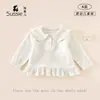Conjunto de camiseta e calça para meninas, nova coleção outono 2026, roupas para bebês e crianças pequenas, peça básica versátil para bebês meninas