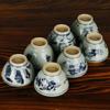 Taza de té de porcelana azul y blanca antigua vintage de Jingdezhen, taza de degustación de té de cerámica, taza de té pequeña de maestro de Kung Fu, taza de degustación de té especial