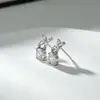 Pendientes de botón redondos de diamante con diseño de mariposa dulce, aguja de plata S925, circonita, estilo de nicho de lujo ligero, pendientes de alta gama para niña