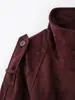 ZA comércio exterior transfronteiriço moda feminina item quente 2026 outono novo jaqueta moda europeia e americana com cinto e efeito de textura camurçada